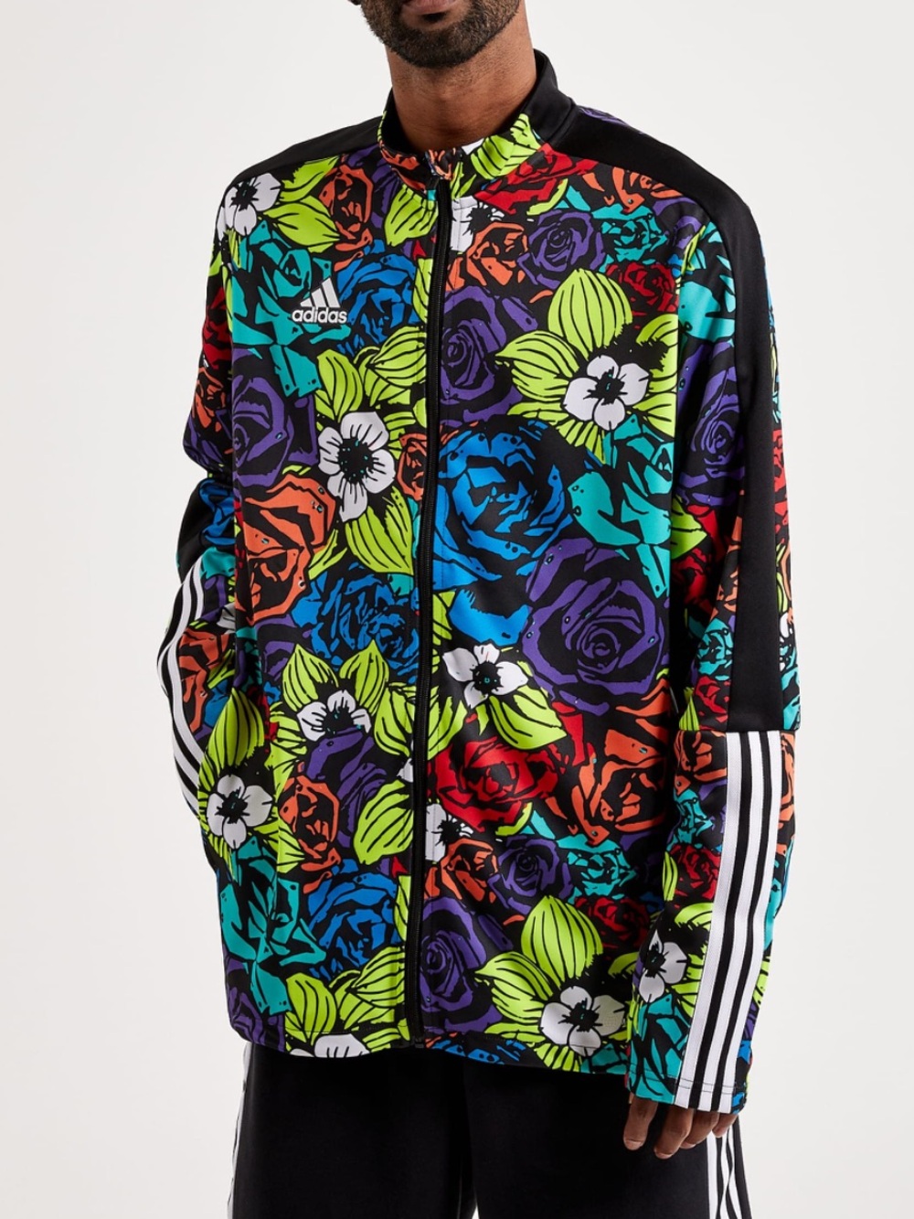 adidas Tiro Track Jacket Multocolor Floral Full Zipper Streetwear Gym Workout-S